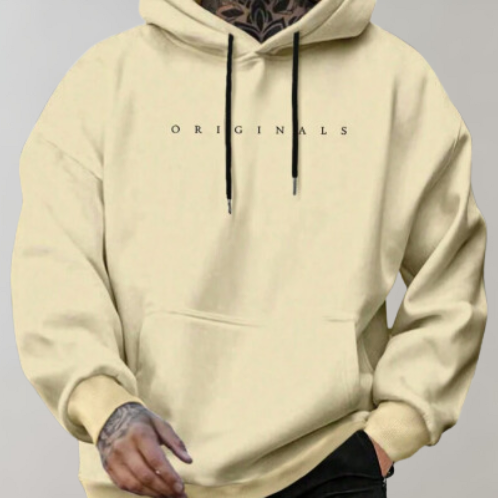 Samuel Relaxed Fit Hoodie | Text Print, Pouch Pocket Hoodie