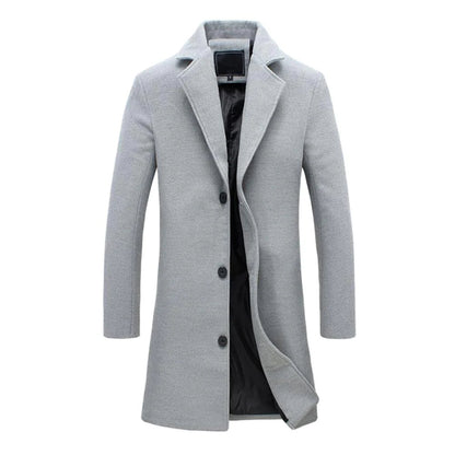 Finley Wool Tailored Overcoat | Mid-Calf, Notched Lapels Overcoat