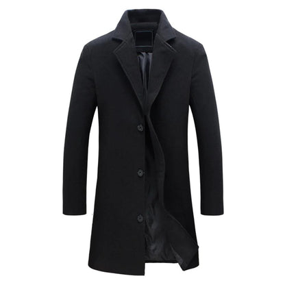 Finley Wool Tailored Overcoat | Mid-Calf, Notched Lapels Overcoat