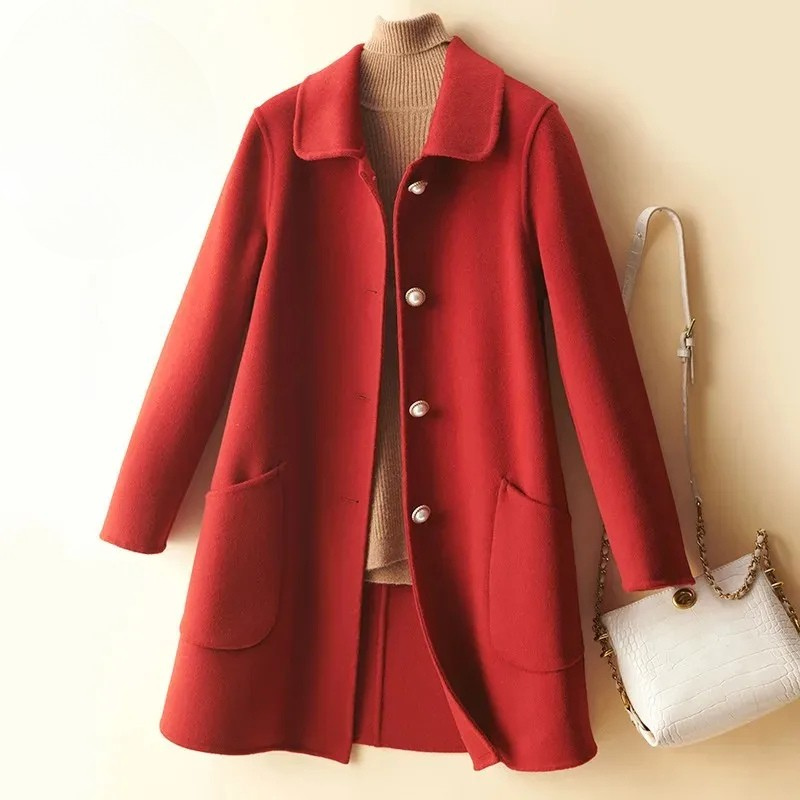 Giulia A-Line Coat | Mid-Thigh Length Button Front Coat