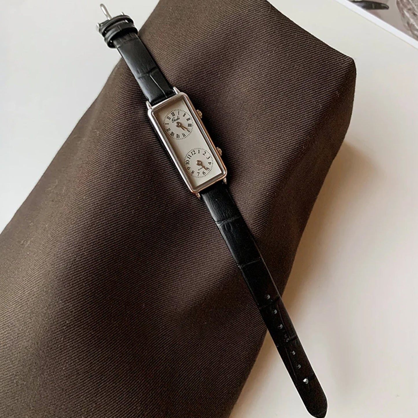 Ginevra Leather Dual Dial Watch | Roman Numerals Watch