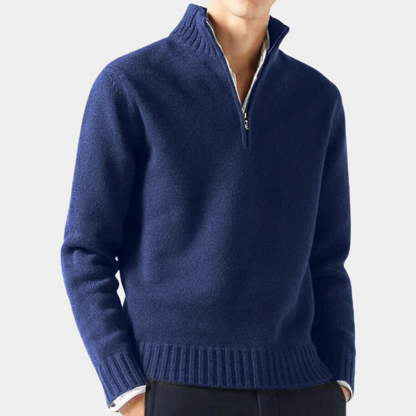 Elijah Mock Neck Quarter-Zip Sweater | Solid Quarter-Zip Sweater
