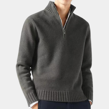 Elijah Mock Neck Quarter-Zip Sweater | Solid Quarter-Zip Sweater