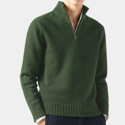Elijah Mock Neck Quarter-Zip Sweater | Solid Quarter-Zip Sweater