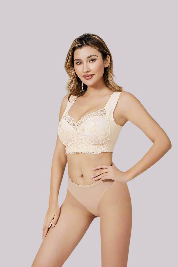 Soutien-gorge femme – Dentelle raffinée – Maintien push-up – Bretelles larges confortables