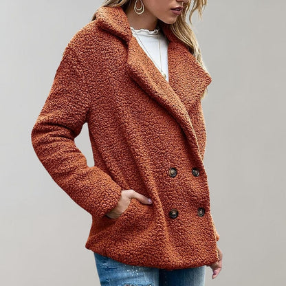 Claudia Fleece Relaxed Fit Teddy Coat | Notched Lapel Teddy Coat