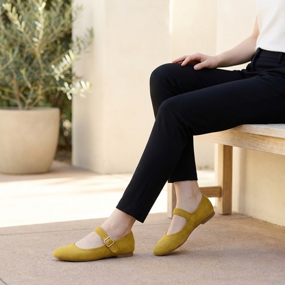 Women's Classic Mary Jane Flats – Adjustable Strap Everyday Comfort Shoes