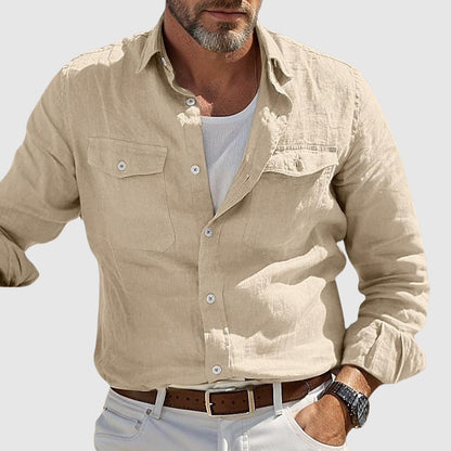 Relaxed Button-Up Shirt for Men – Breathable All-Day Comfort