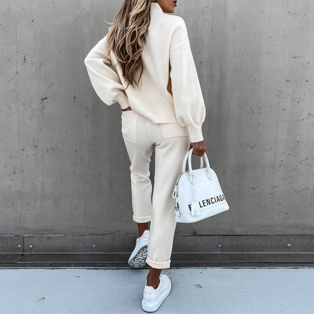 Bianca Relaxed Fit Two-Piece Set | Mock Neck Two-Piece Set