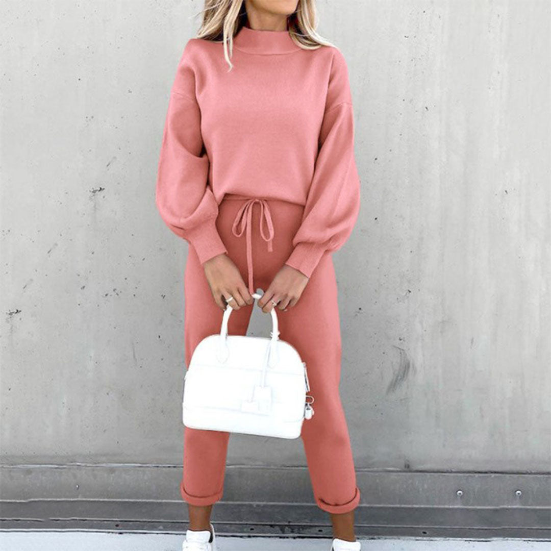 Bianca Relaxed Fit Two-Piece Set | Mock Neck Two-Piece Set