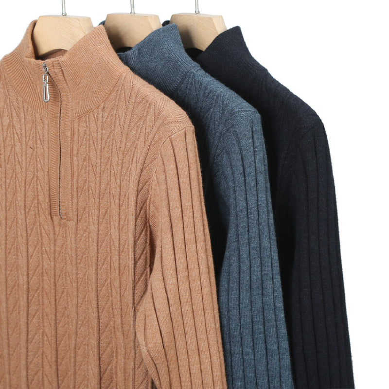 Logan Regular Fit Quarter-Zip Sweater | Cable Knit Sweater