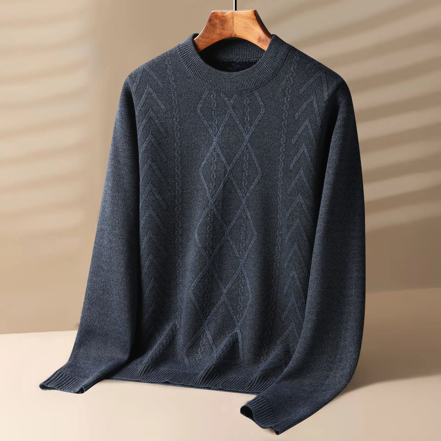 Archie Regular Fit Sweater | Cable Knit Crewneck Sweater
