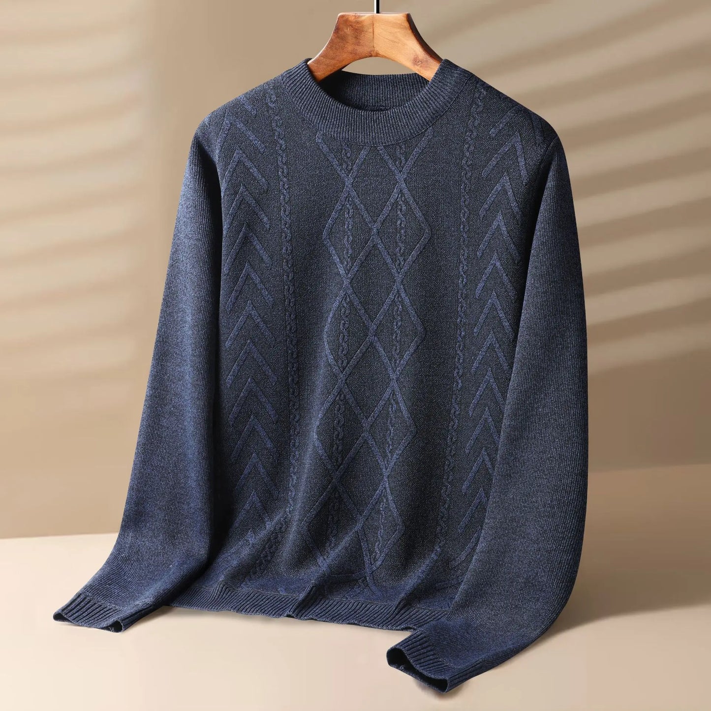 Archie Regular Fit Sweater | Cable Knit Crewneck Sweater