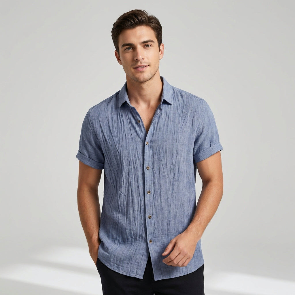 Relaxed Fit Short Sleeve Shirt for Men – Casual & Breathable Comfort