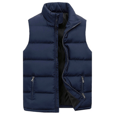 Men's quilted vest – Straight fit – Stand-up collar – Lightweight – Zipped pockets