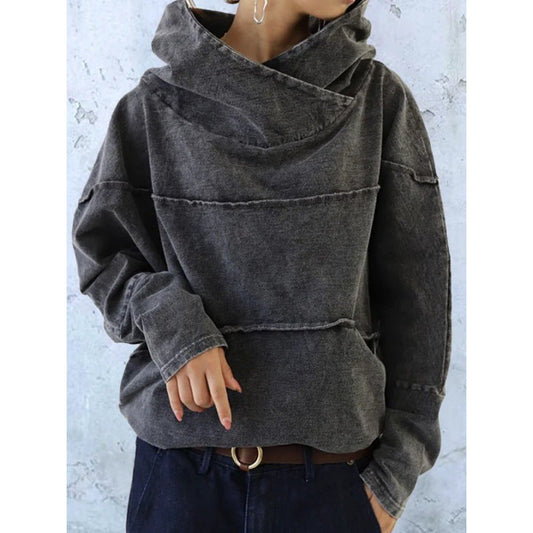 Women's Hoodie - Cotton - Oversized Fit - Draped Collar