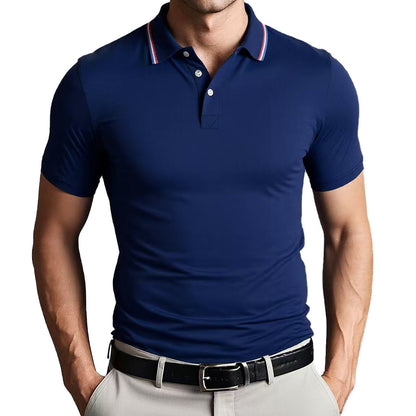 Polo homme – Coupe slim – Maille douce respirante – Manches courtes ajustées