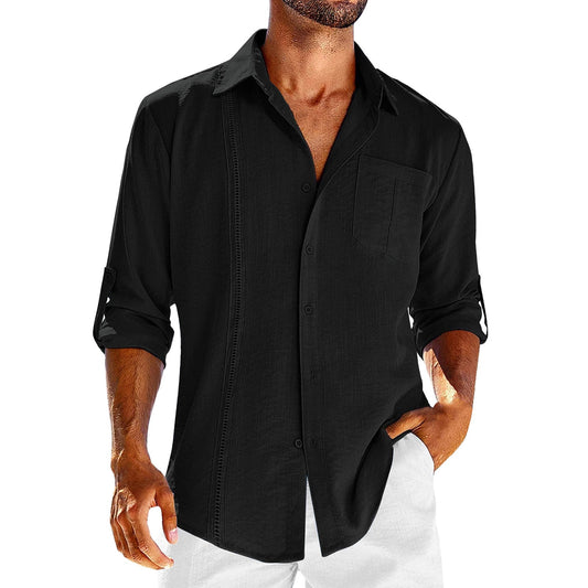 Men's casual shirt – Natural fibers – Loose fit – Long sleeves
