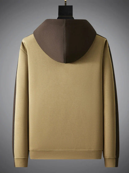 Men's Hoodie - Knit Fabric - Relaxed Fit - Long Sleeves - Two-Tone Hood