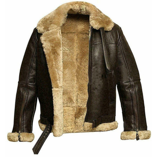 Men's coat in synthetic leather – Structured cut – Stand-up collar with buckle – Warm lining