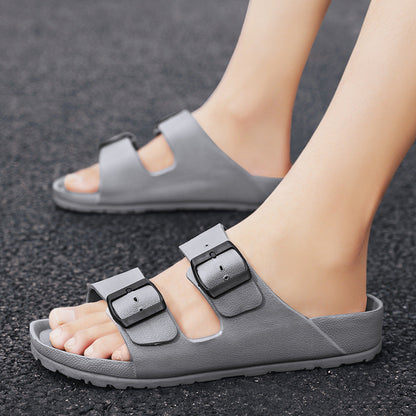 Men's sandals – Open toe – Thick sole – Adjustable buckle straps