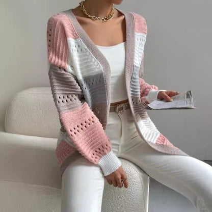 Cardigan Femme – Coupe Oversize – Maille Douce – Manches Longues – Ouverture Sans Boutons
