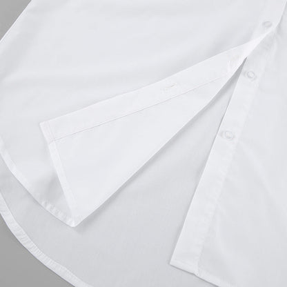 Chemise femme – Coupe oversize – Coton mélangé respirant – Manches longues