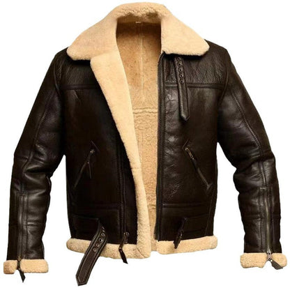 Men's coat in synthetic leather – Structured cut – Stand-up collar with buckle – Warm lining