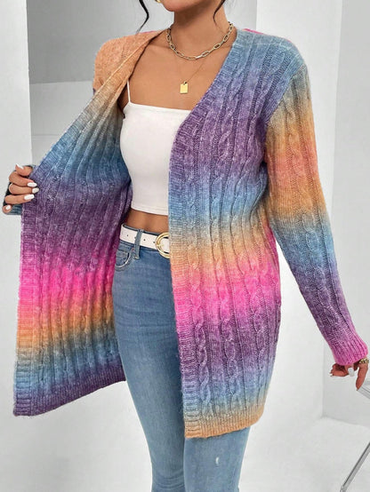 Cardigan femme – Coupe oversize – Maille douce torsadée – Longue ouverture devant