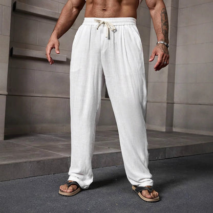 Men's casual pants – Loose fit – Breathable fabric – Elastic waist