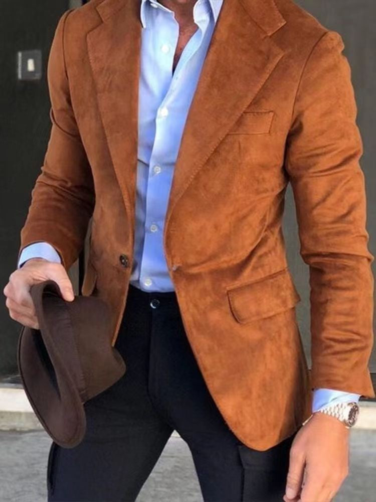 Men's blazer – Slim fit – Smooth fabric – Notched lapels – Formal style