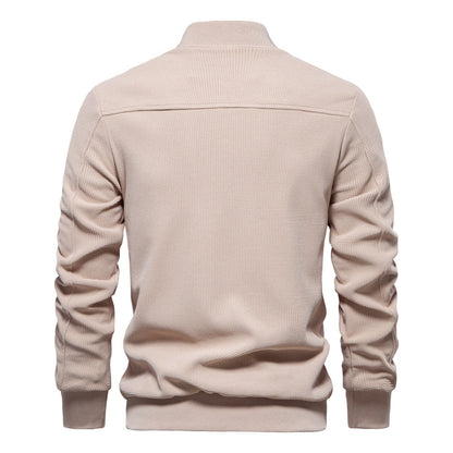 Blouson homme – Coupe slim – Tissu texturé – Fermeture zippée – Finitions côtelées