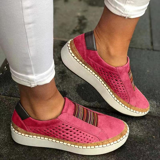 Baskets femme sans lacets – Tissu respirant – Semelle épaisse – Confort décontracté