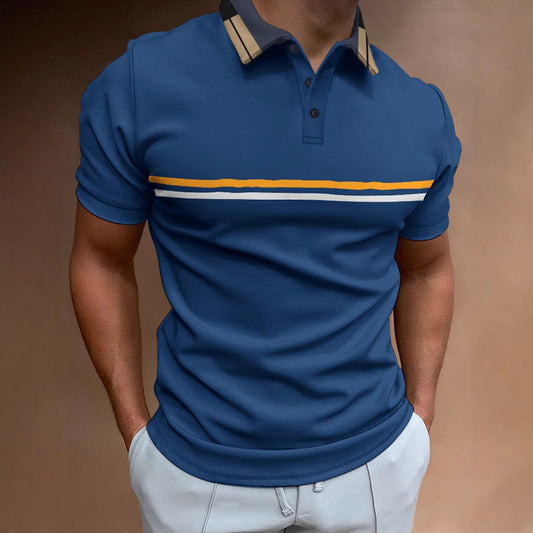 Men's polo – Slim fit – Short sleeves – Breathable fabric – Elegant chest stripe
