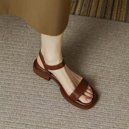 Flat sandals women – Thick sole – Open toe – Adjustable comfort strap