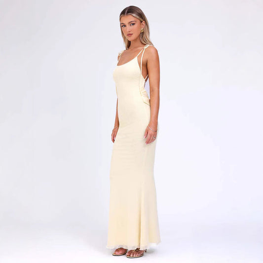 Women's Bodycon Dress – Comfortable Stretch Fabric – Adjustable Straps – Long elegant
