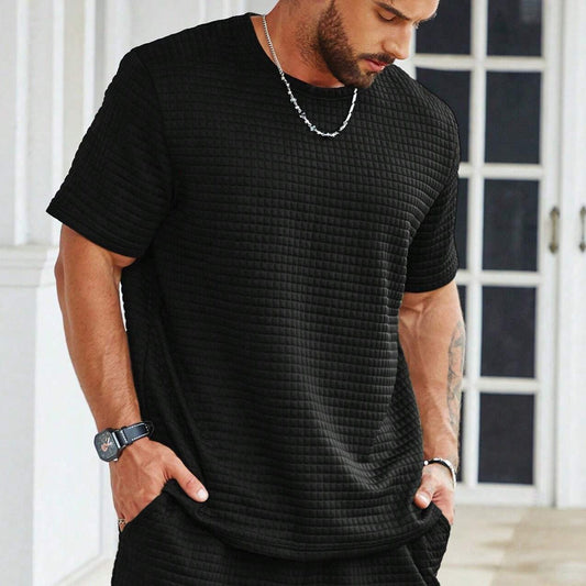 Men's T-shirt – Relaxed fit – Lightweight textured fabric – Breathable crew neck