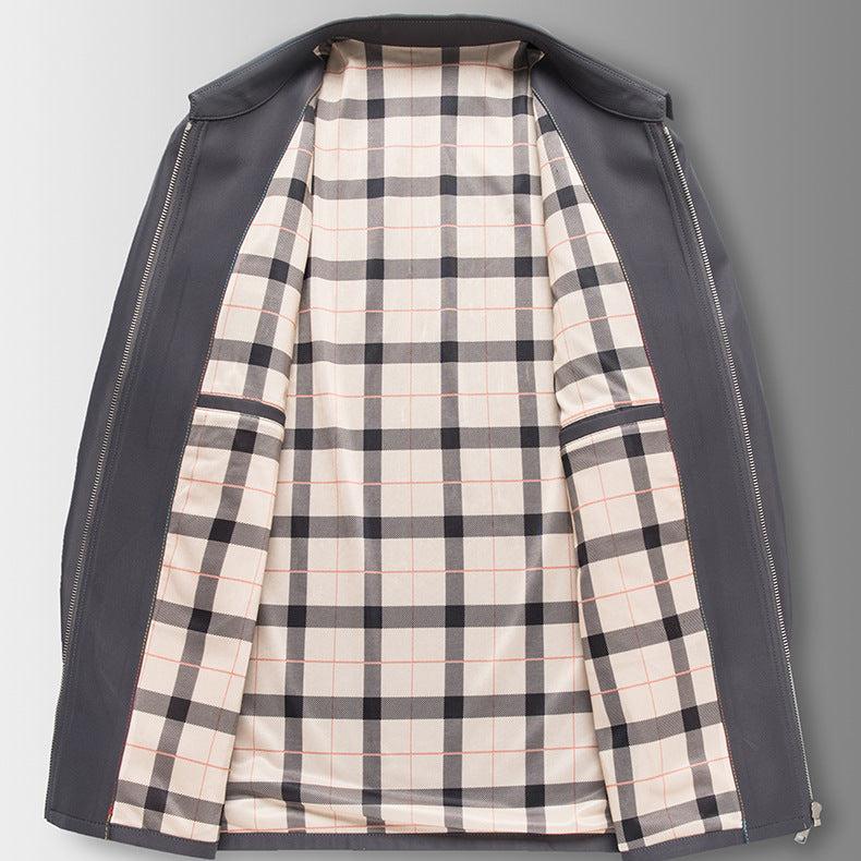 Edward Regular Fit Jacket | Zip Front, Plaid Lining Jacket