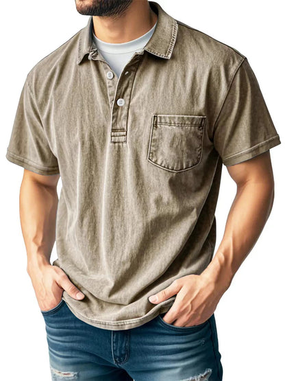 Polo Homme – Coupe Décontractée – Tissu Respirant – Col Classique – Poche Poitrine