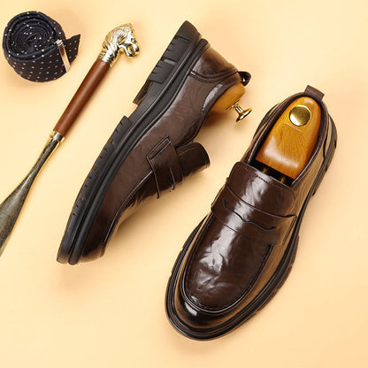 Men's loafers – Classic penny style – Treaded sole – Elegant comfort