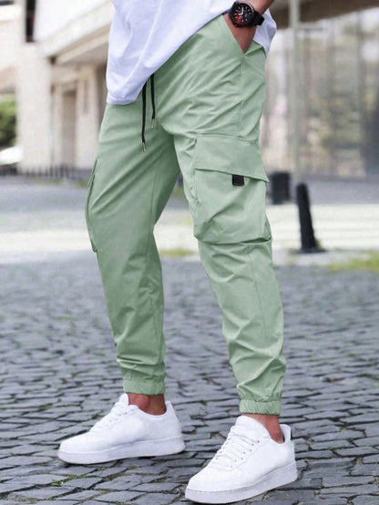 Men's cargo pants – Relaxed fit – Drawstring waist – Elasticated hems