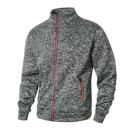 Men's zip-up jacket – Straight fit – Stand-up collar – Zipped pockets – Soft knit