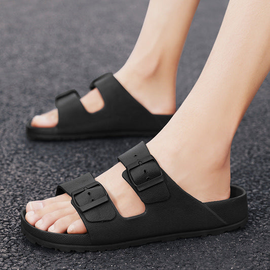 Men's sandals – Open toe – Thick sole – Adjustable buckle straps