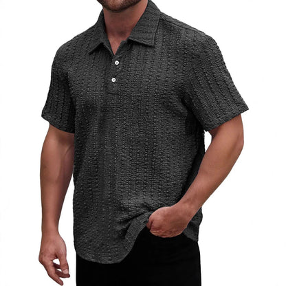 Men's polo – Regular fit – Textured knit – Short sleeves – Breathable fabric
