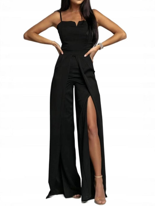 Women's jumpsuit – Strapless – Slim fit – Wide split-leg trousers – Luxury fabric