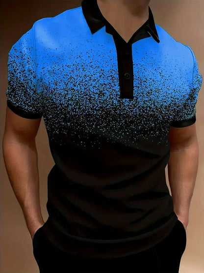 Men's polo – Slim fit – Gradient print – Comfortable breathable fabric
