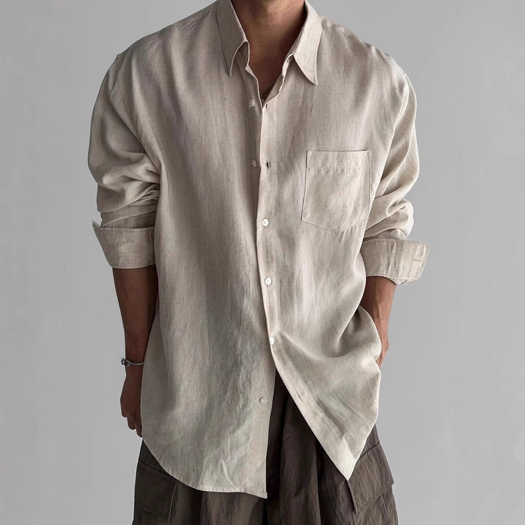 Men's shirt – Relaxed fit – Long sleeves – Breathable fabric – Classic button closure