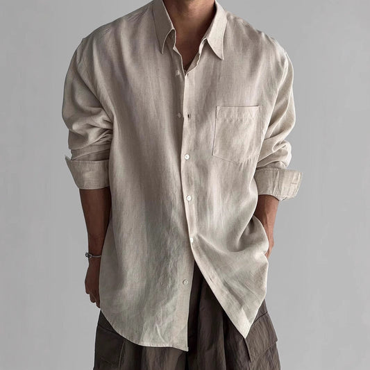 Men's shirt – Relaxed fit – Long sleeves – Breathable fabric – Classic button closure