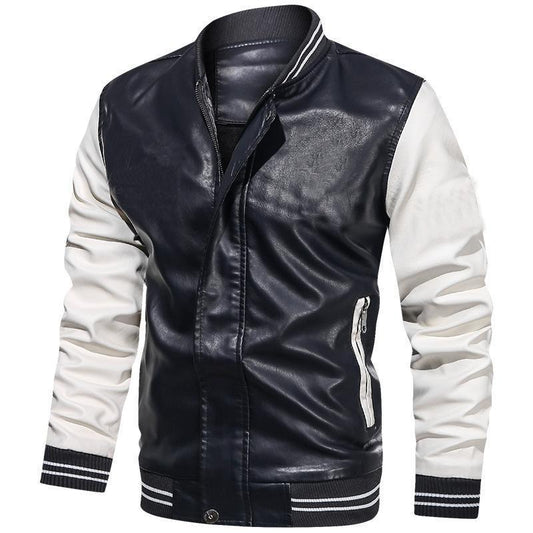 Veste homme casual – Coupe classique – Finition lisse – Col montant – Poches zippées