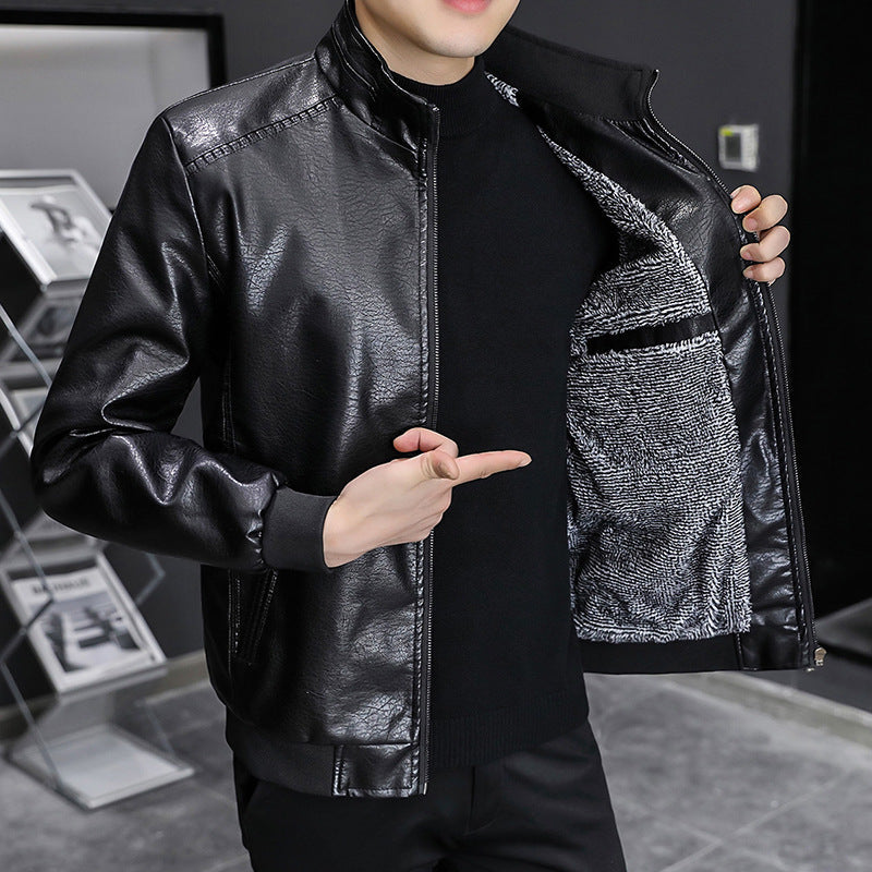 Men's Jacket – Slim Fit – Stand Collar – Ribbed Hem and Cuffs – Zipper Closure